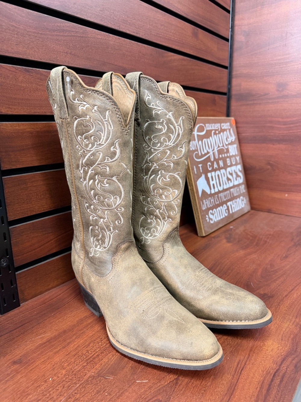 Twisted X Tan Embroidered Leather Western Heeled Boots